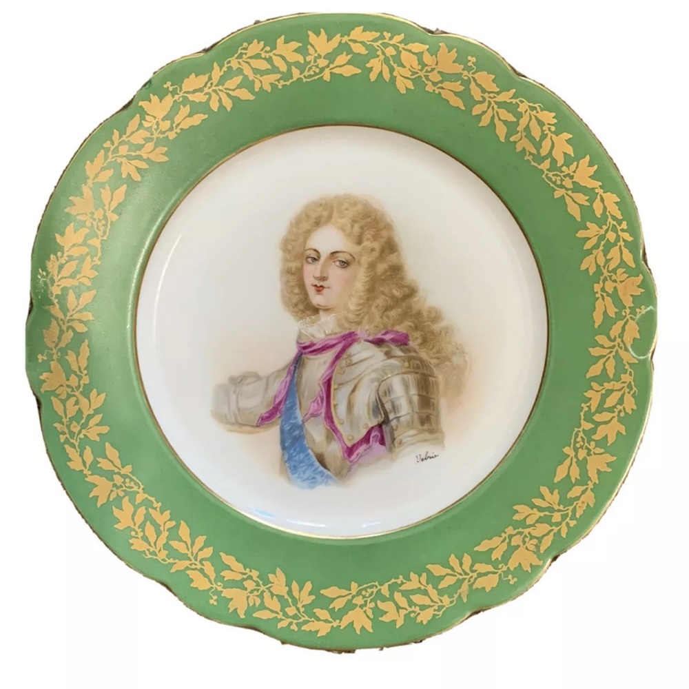 Antique Sevres Cabinet Plate - Chateau St-Cloud - Duc Bourgogne - Debrie -